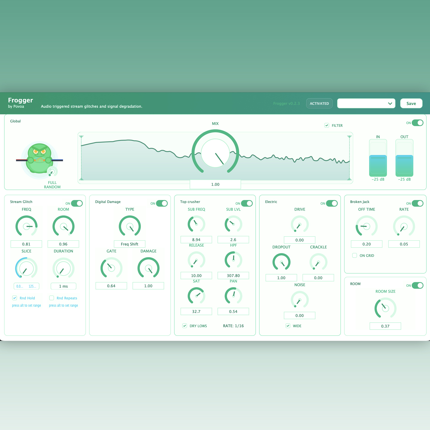 Frogger plugin interface preview